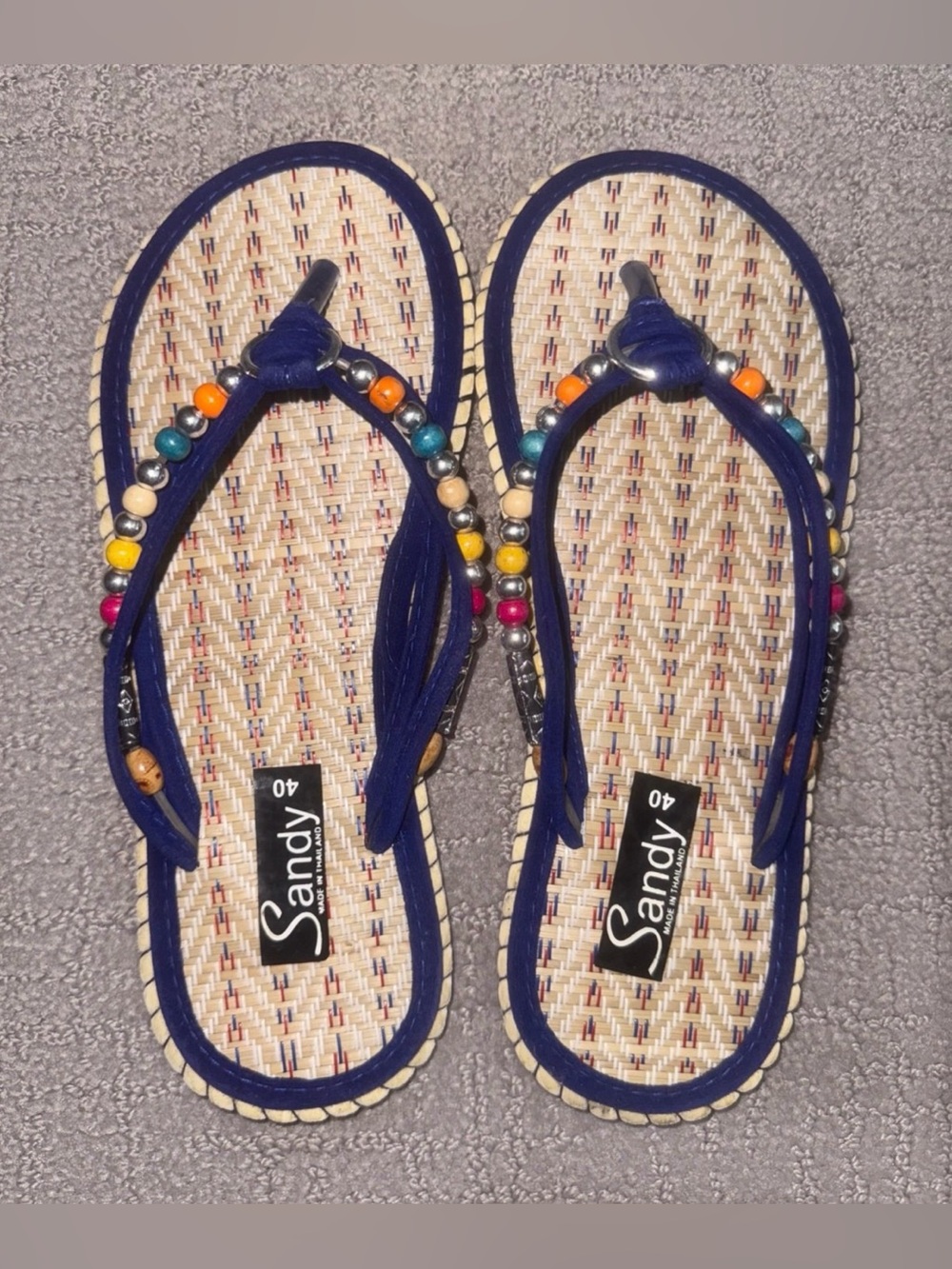 Thailand Sandy Beach Flip Flop Thong Sandals - Size 7/8